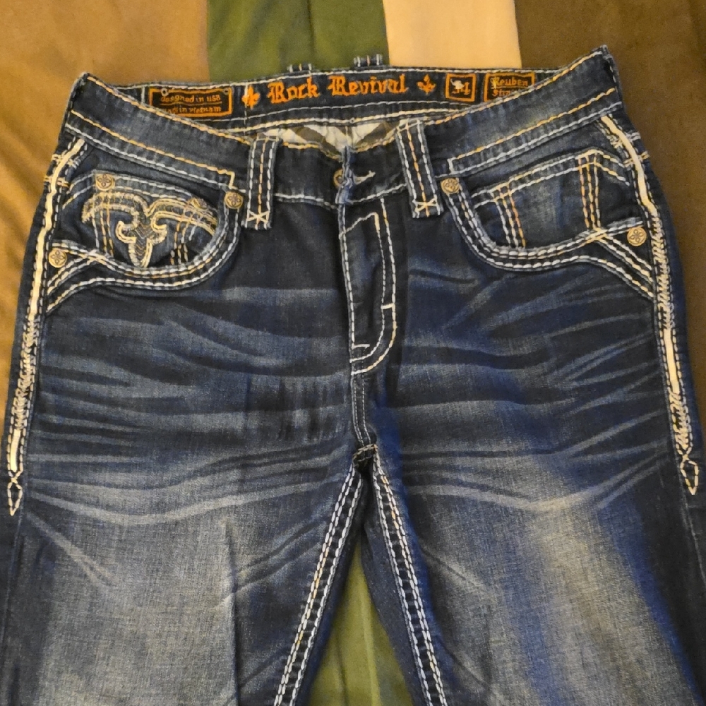 Rock Revival Men's Dark Blue Straight Stretch